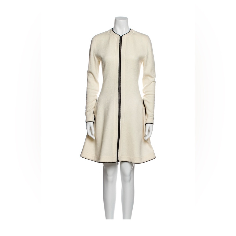 Ermanno Scervino Cream Midi Dress with Black Trim
